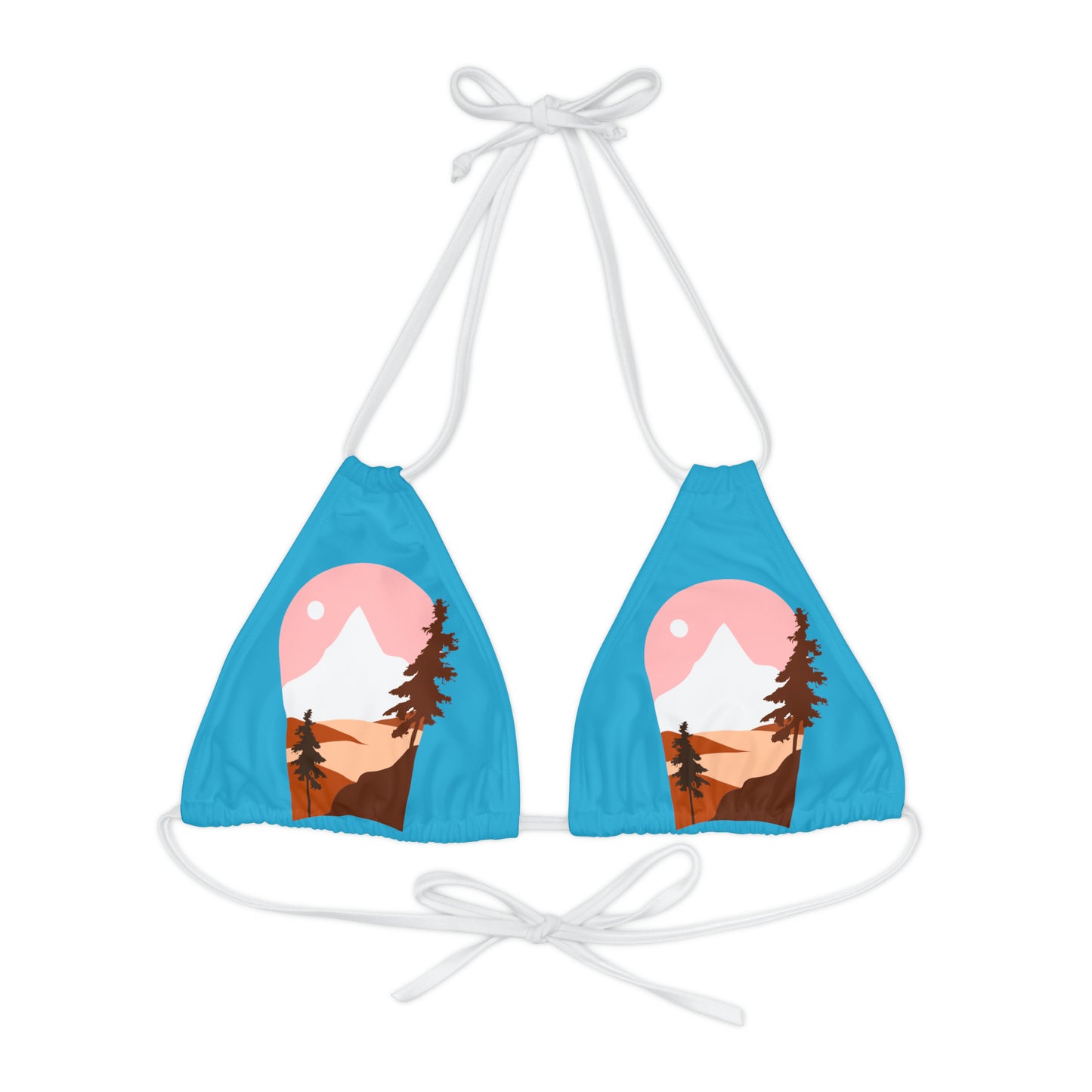Strappy Triangle Bikini Top (AOP)