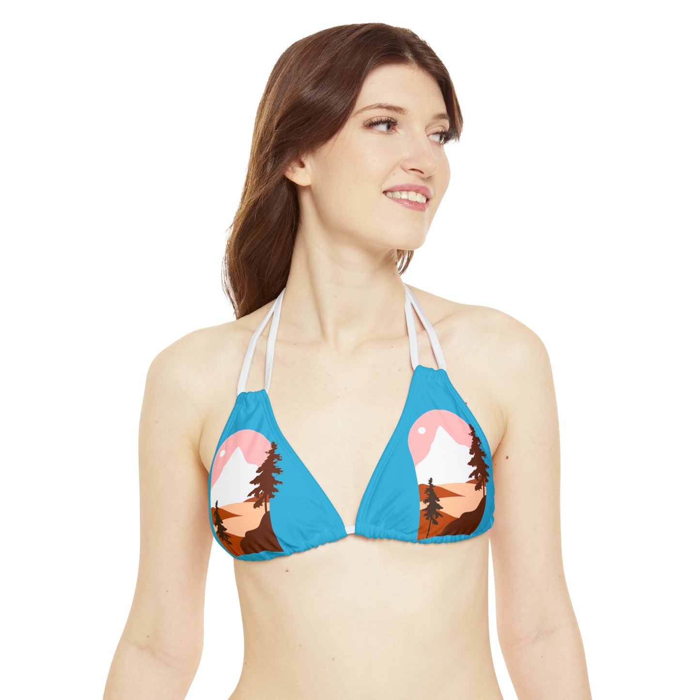 Strappy Triangle Bikini Top (AOP)