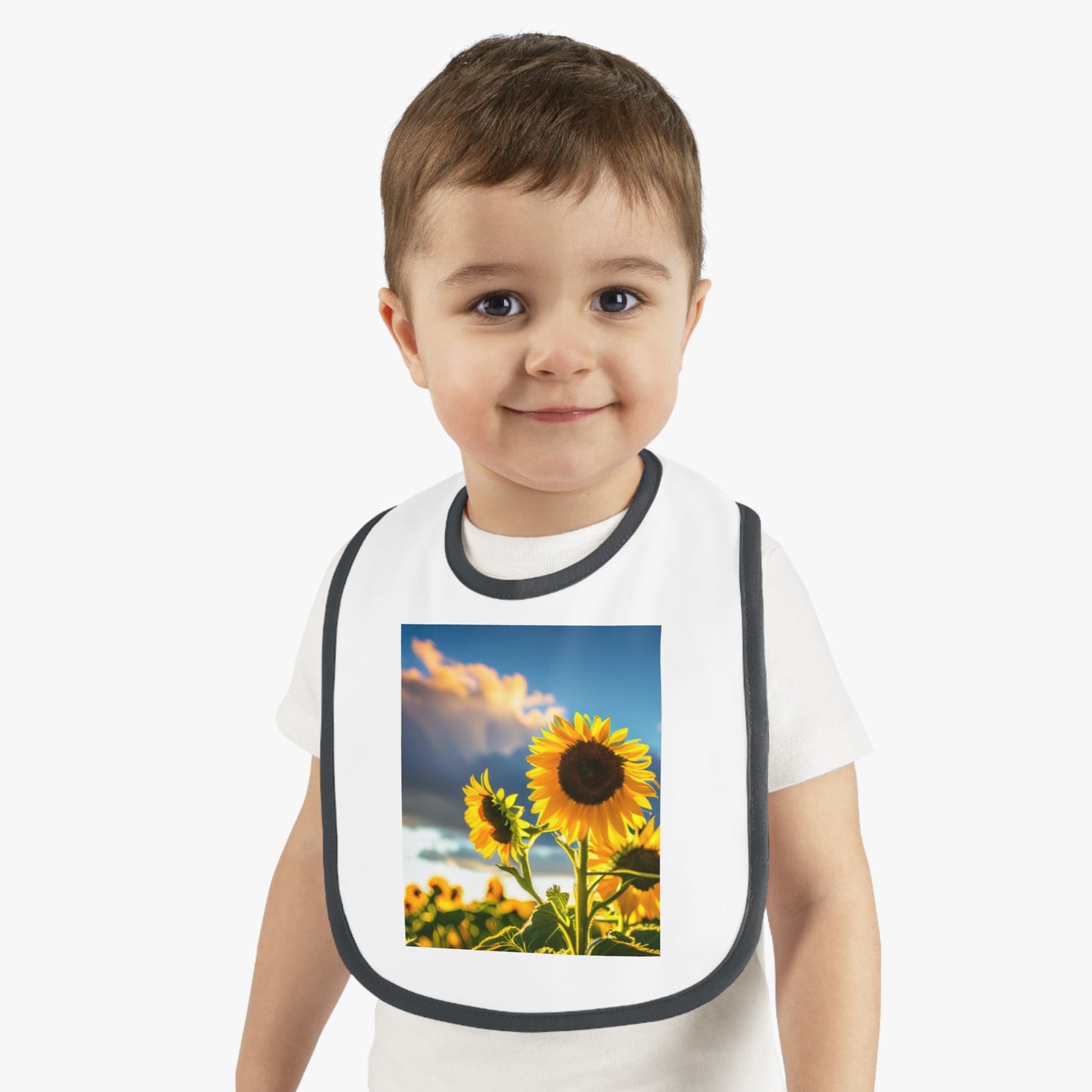 Baby Contrast Trim Jersey Bib