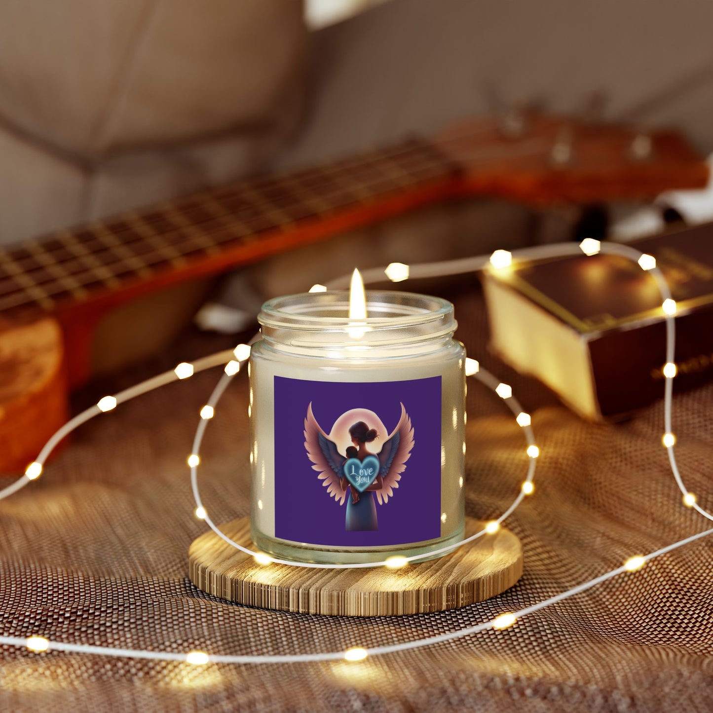 Candle, Angel and Baby I Love You Picture, Coconut Apricot Wax 4oz and 9 oz
